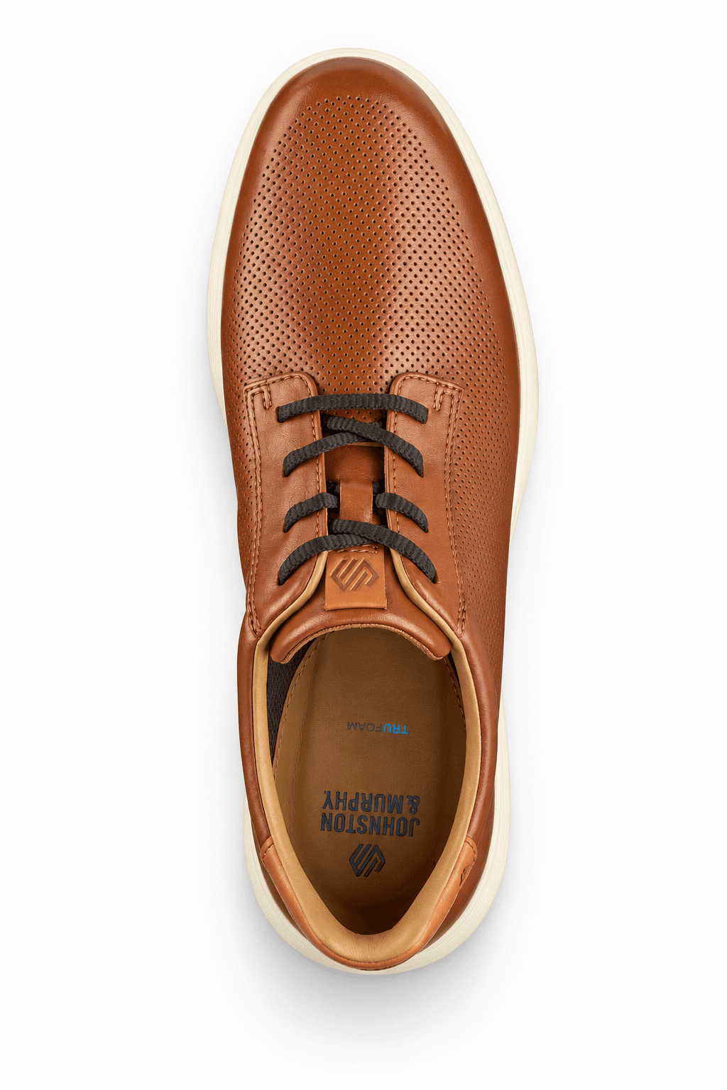 Tan Perforated Leather Lace-Up Sneaker | Men's -  - Alternative view 3