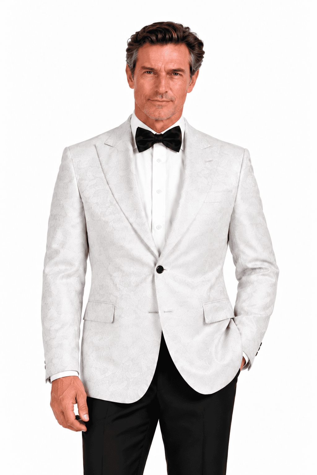 Ravazzolo Italian Tonal Paisley Dinner Jacket – Natural -  - Main product view