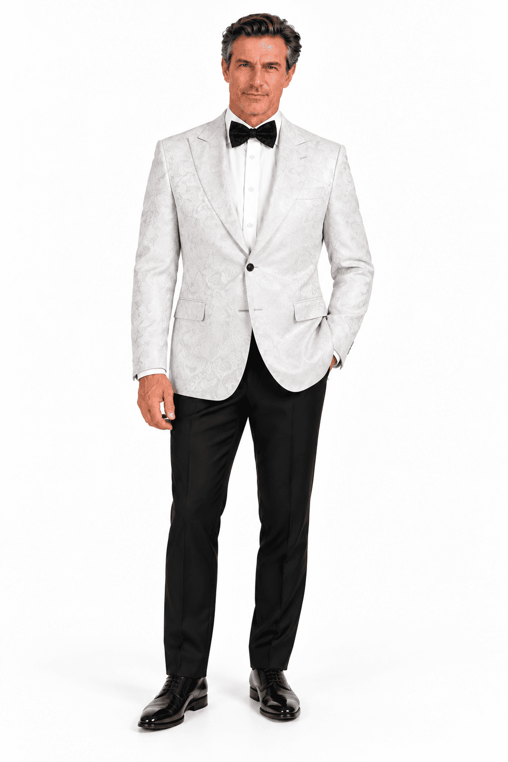 Ravazzolo Italian Tonal Paisley Dinner Jacket – Natural -  - Alternative view 3