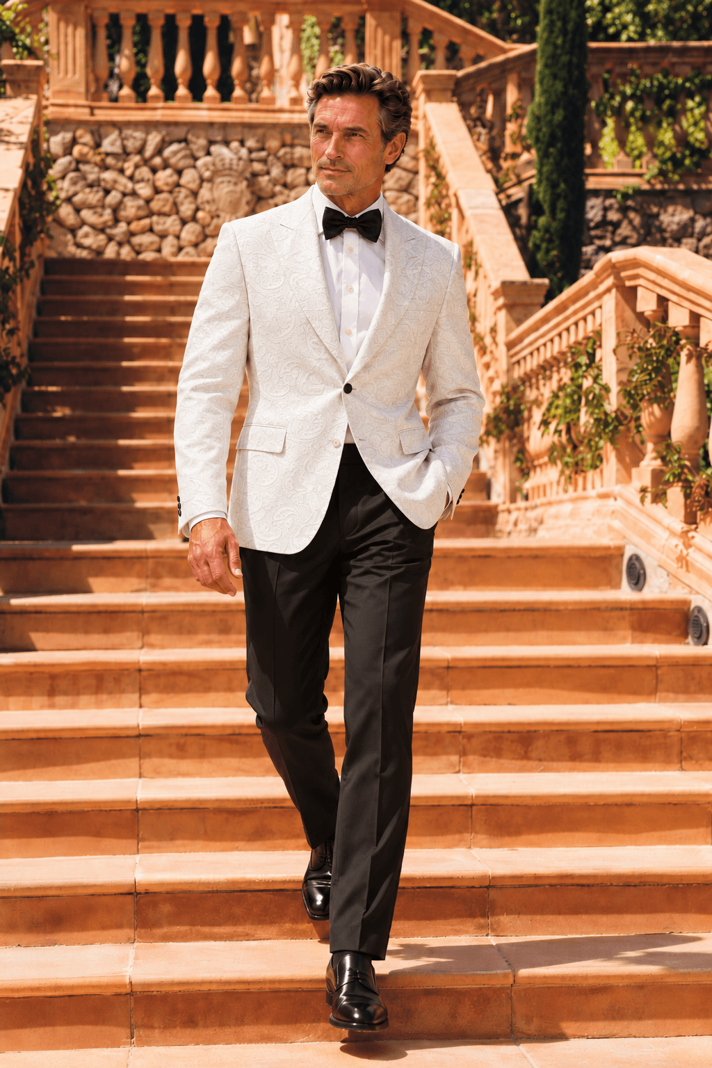 Ravazzolo Italian Tonal Paisley Dinner Jacket – Natural -  - Alternative view 5