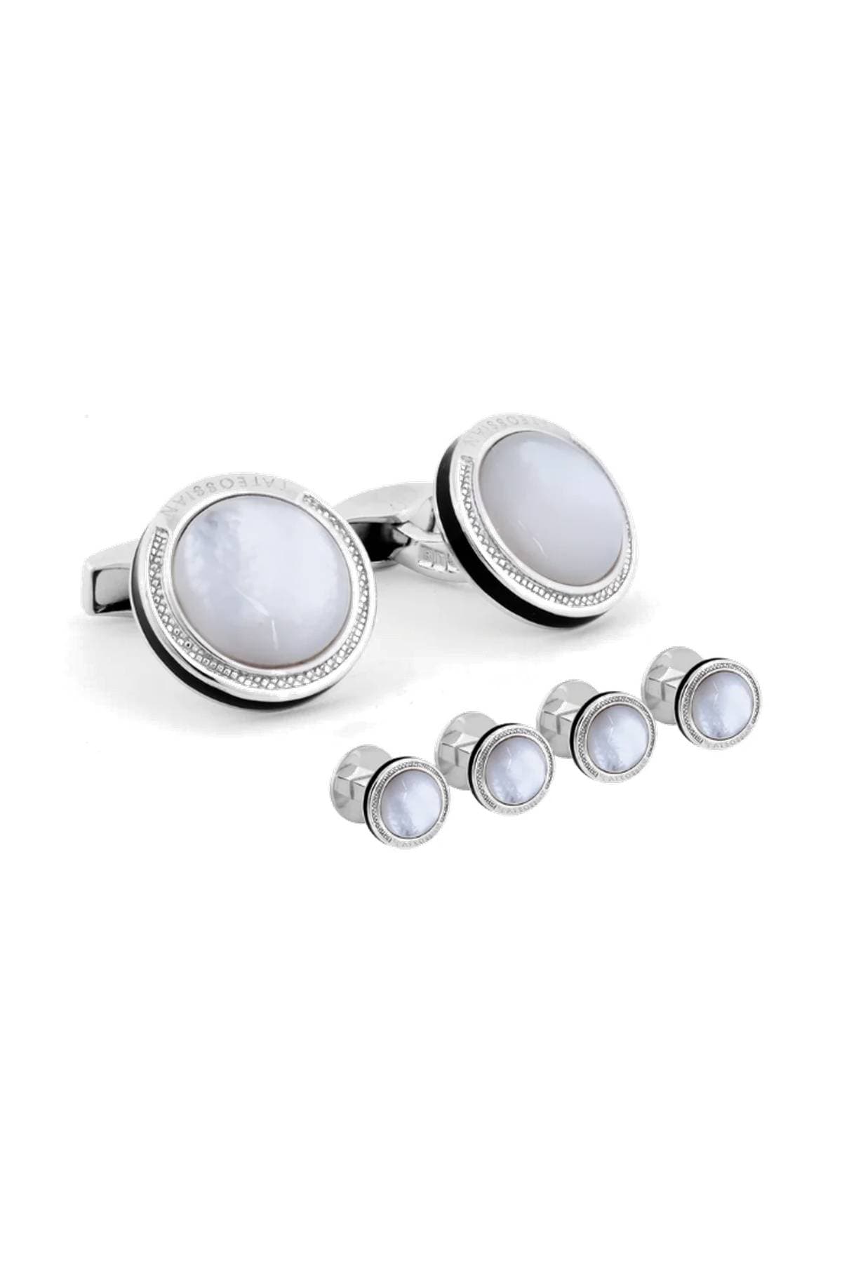 Ivory Eclipse Mother-of-Pearl Cufflink & Shirt Stud Set -  - Main product view