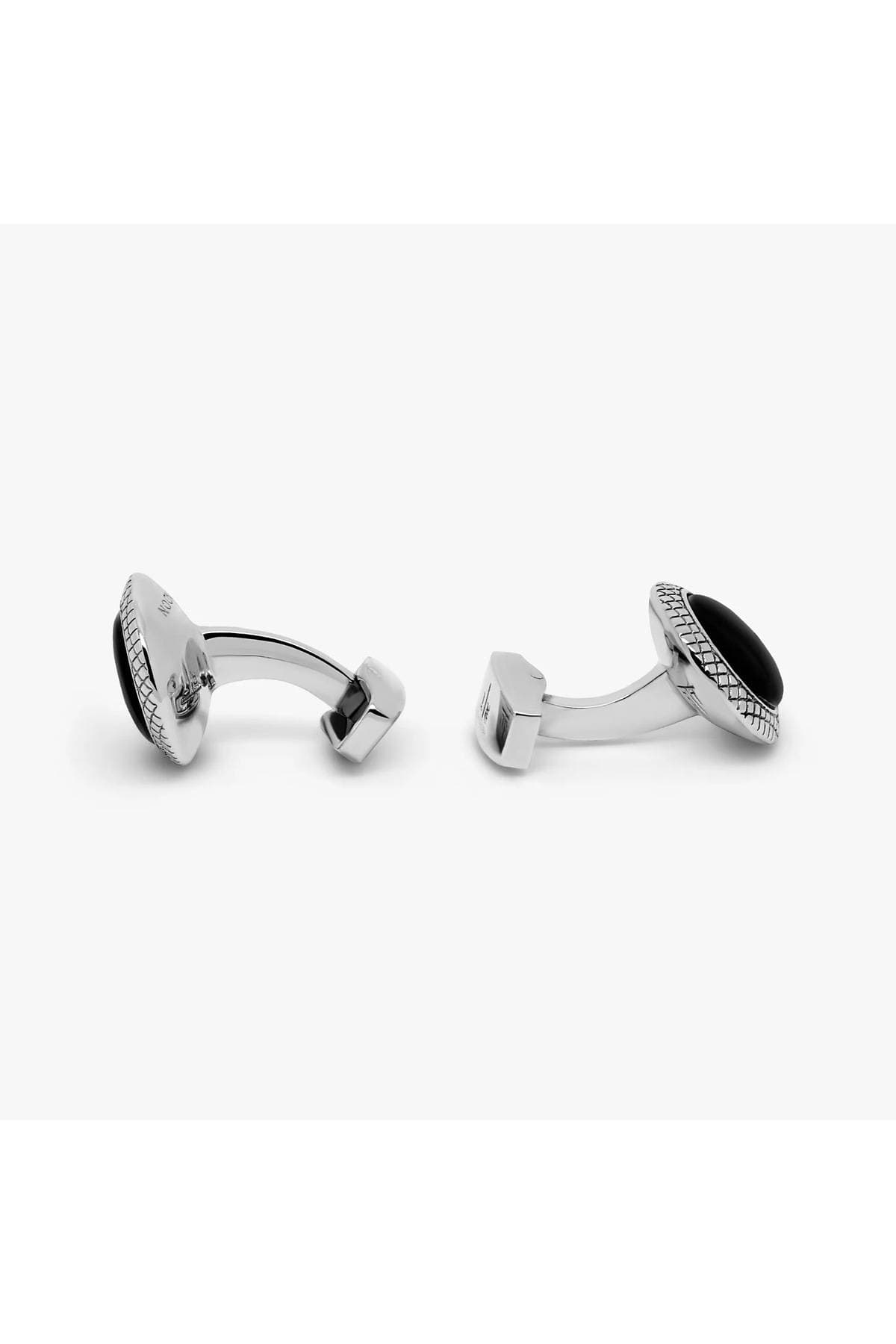 Black Onyx Diamond-Pattern Cufflinks -  - Alternative view 2
