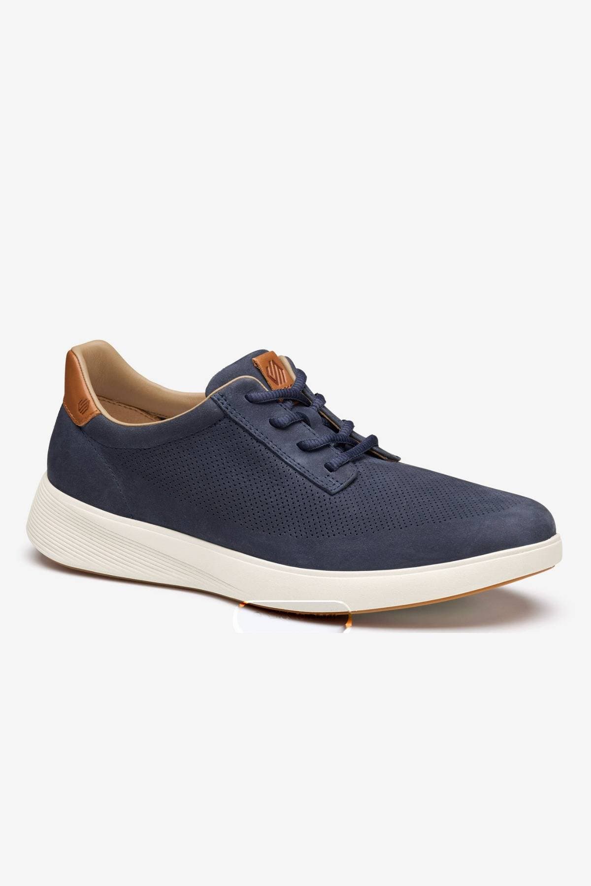 Navy Nubuck Perforated Leather Sneake -  - Main product view
