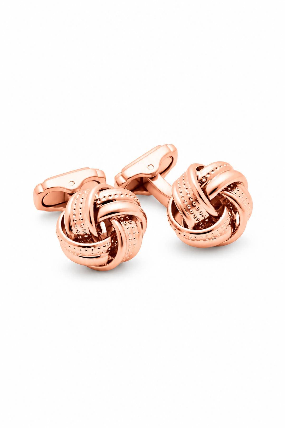 Rose Gold Sculpted Knot Cufflinks -  - Main product view
