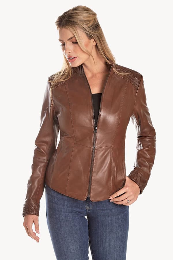 Punto Leather Zip Jacket