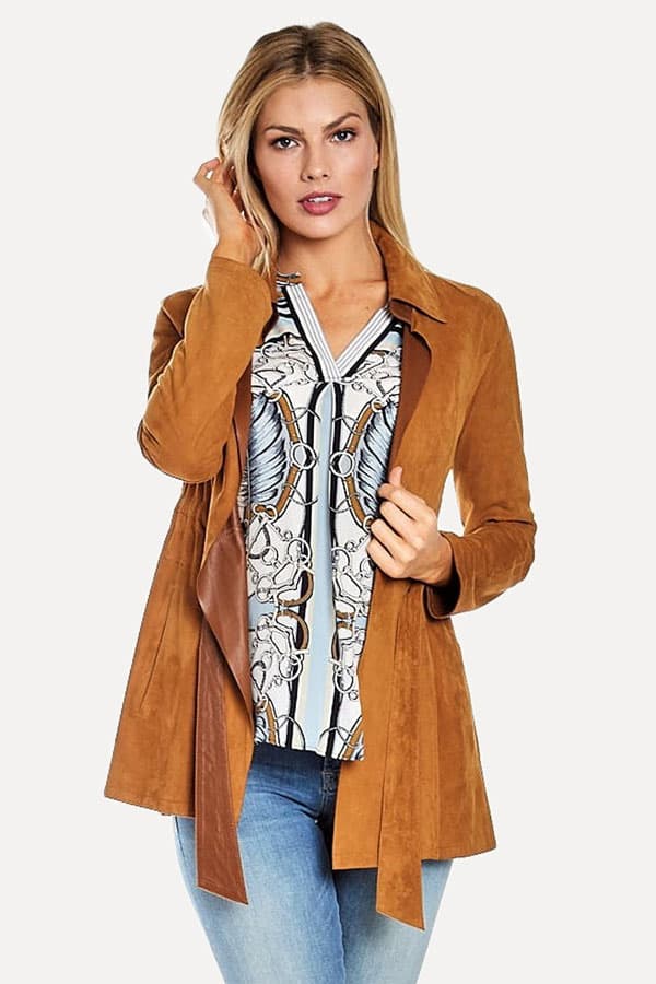 Camel Reversible Suede Leather Jacket