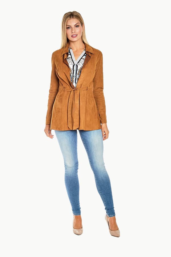 Camel Reversible Suede Leather Jacket