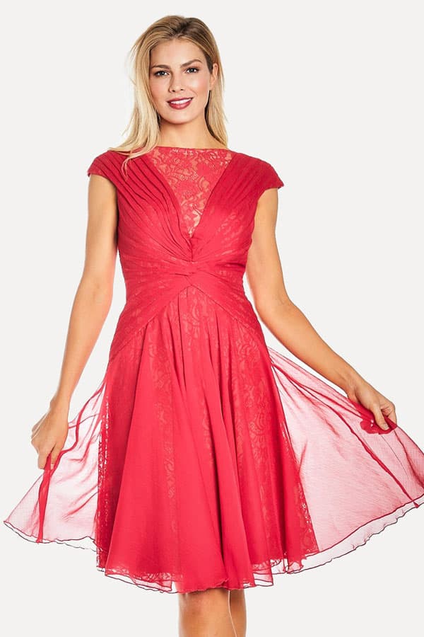 Fushia Chiffon Cocktail Dress