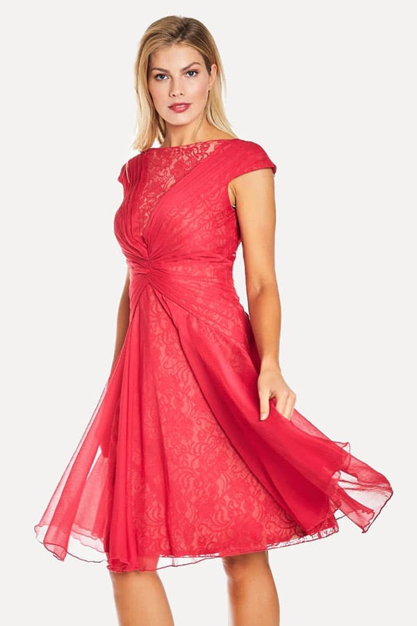 Fushia Chiffon Cocktail Dress