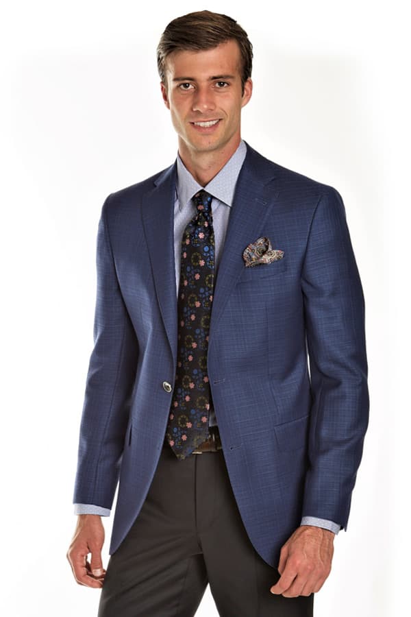 Blue Hopsack Design Sportcoat