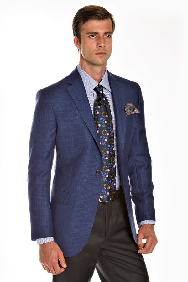 Blue Hopsack Design Sportcoat