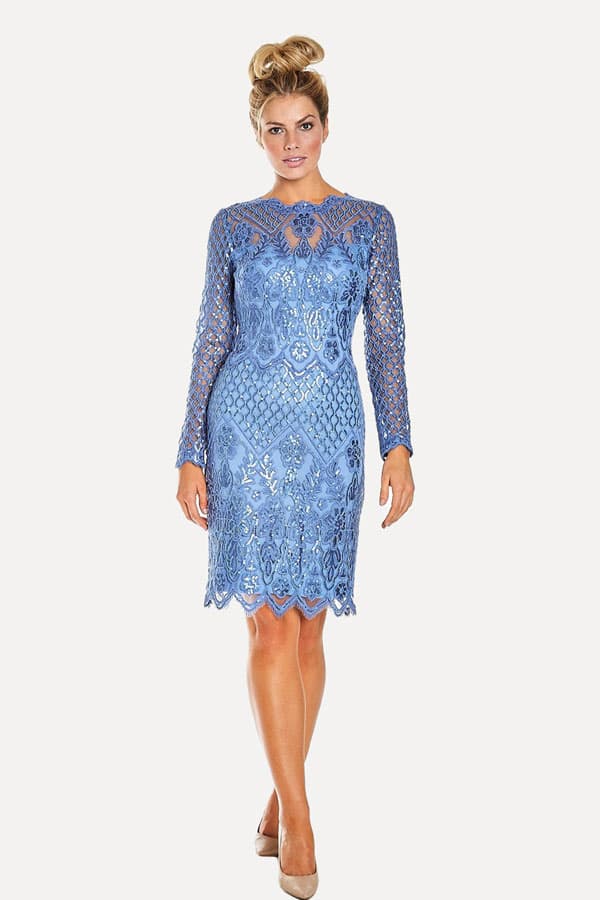 Periwinkle Sequined Cocktail Dress
