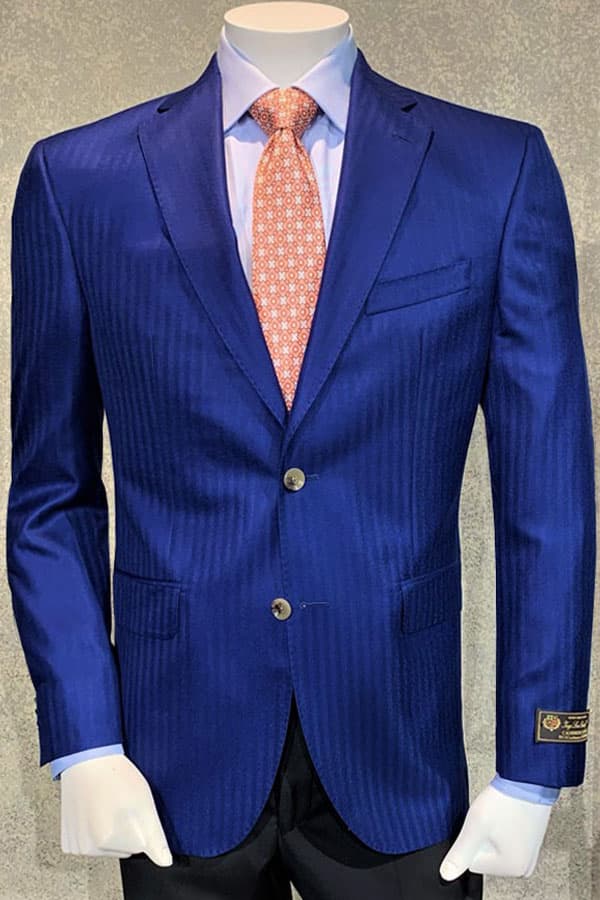 Loro Piana Cashmere Cloud Quality (93% Cashmere/7% Silk) Jacket in Chevron Pattern