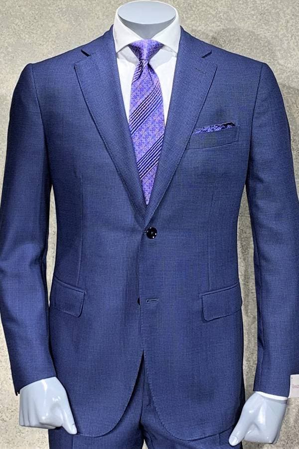 Ravazzolo-Suit in Italian Crepe Fabric-Birdseye Design