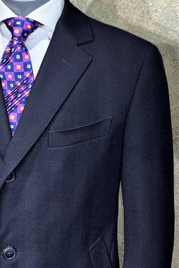 Ravazzolo Top Coat in Chevron Pattern-Italy