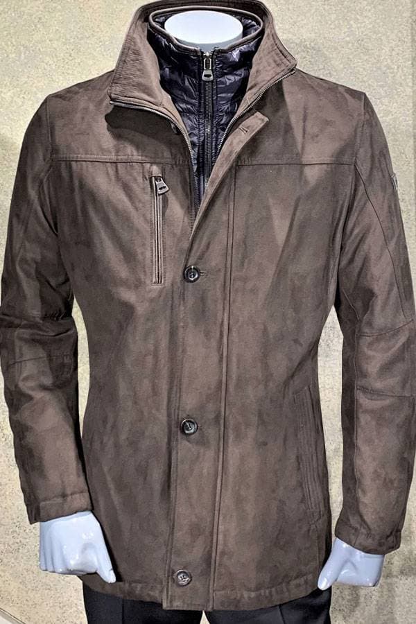 Microfiber Ultra Suede 3/4 Zip Coat with Warmer
