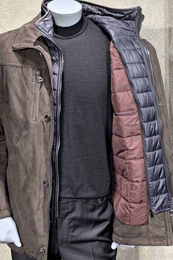 Microfiber Ultra Suede 3/4 Zip Coat with Warmer