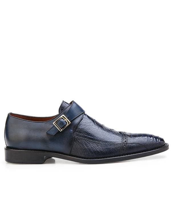 Ostrich Paw and Italian Calf Shoe in Monk Strap Design