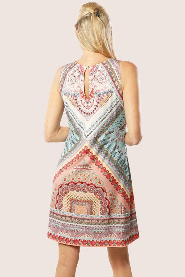 Dress S/L Printed Multi Aline