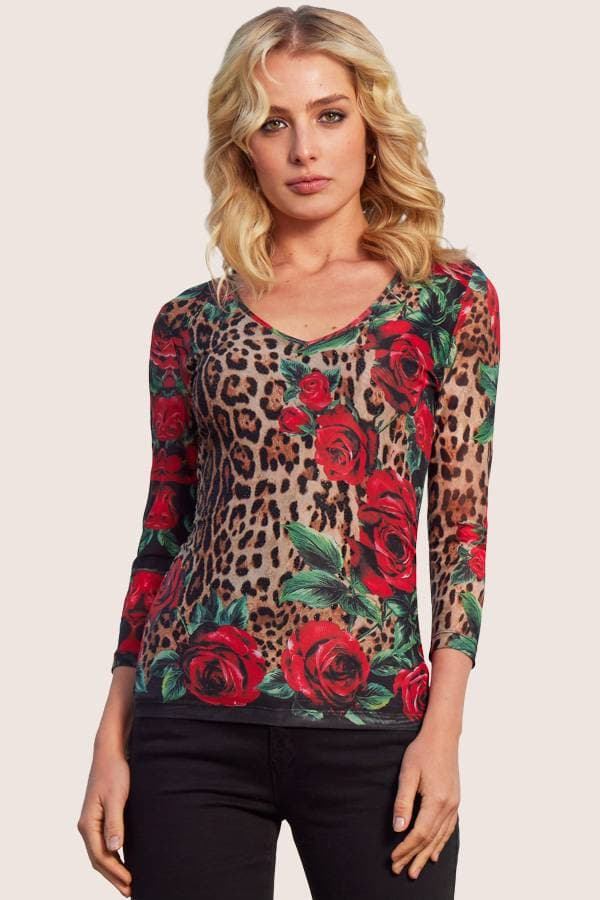 Vneck Mesh Top