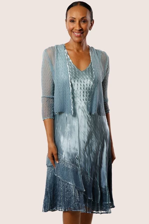 Plisse 2pc Ensemble Dress with Jacket | Komarov Dress