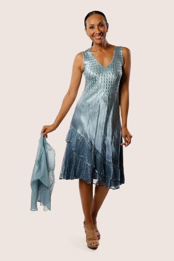 Plisse 2pc Ensemble Dress with Jacket | Komarov Dress