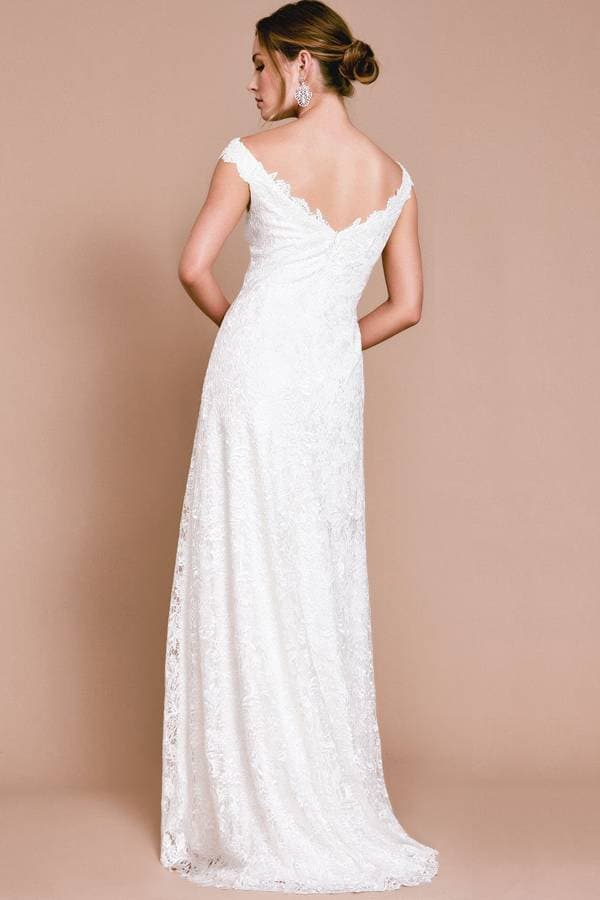 Beaded Gown with Pearl Lace