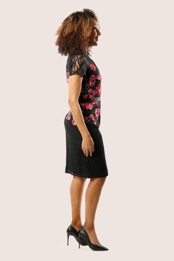 Embroidered Rose Cocktail Dress