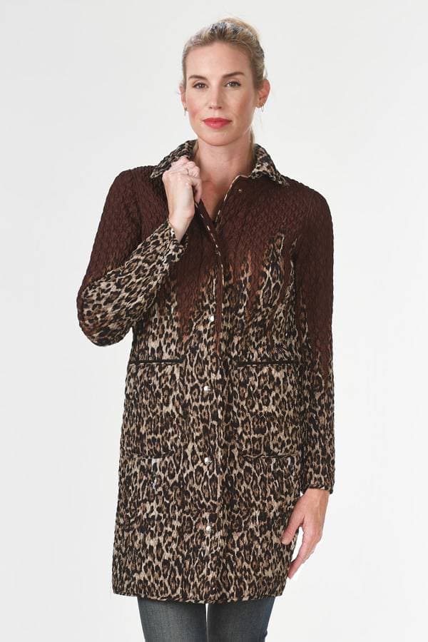 Outerwear Italian Reversible Quilted Leopard