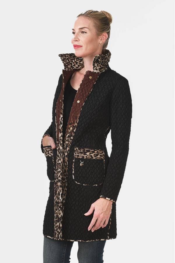 Outerwear Italian Reversible Quilted Leopard