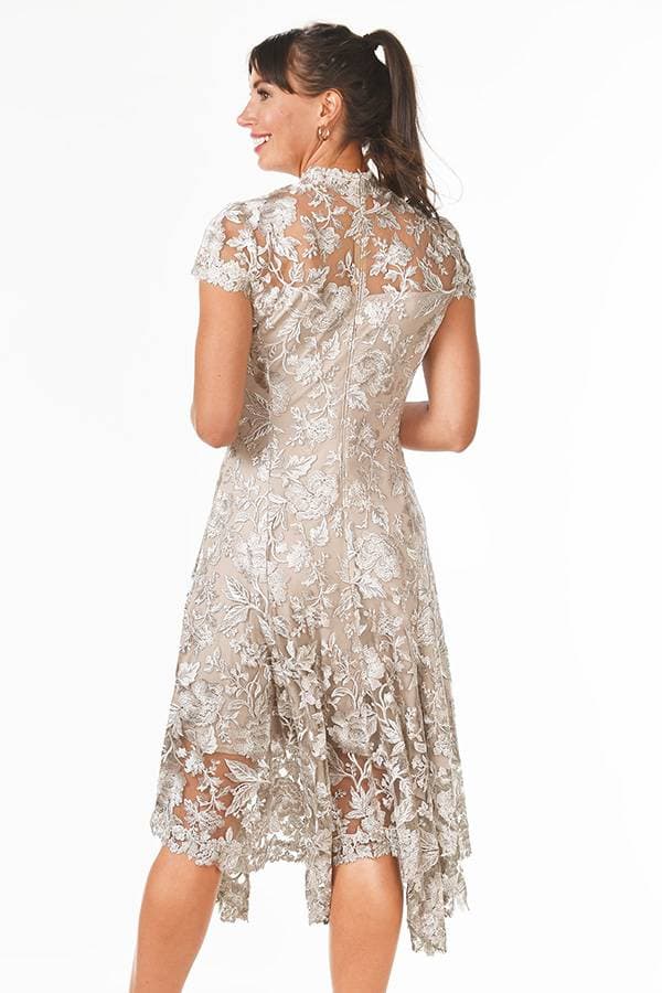 Lace Cocktail Dress with Hanky Hem