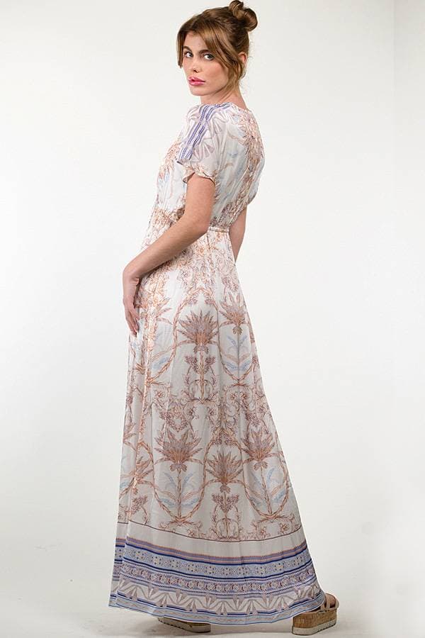 Charmeuse Maxi Print Dress