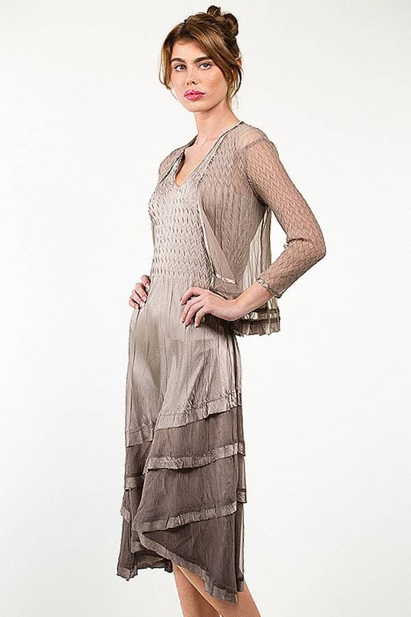2pc Ensemble Sateen Dress with Jacket | Komarov Dress