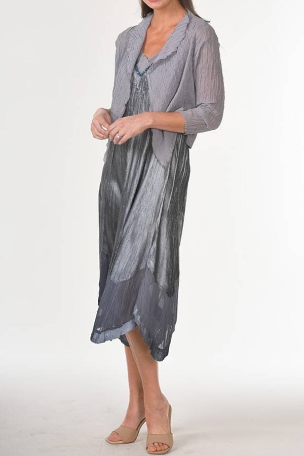 2 piece Ensemble with Crystal Beaded Neckline | Komarov Dress