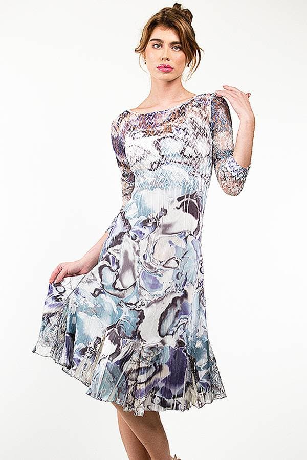 Pleated Illusion Dress