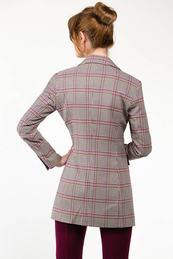 Long Plaid Blazer
