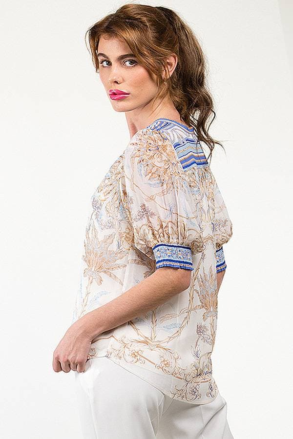 Short Sleeve Print Top
