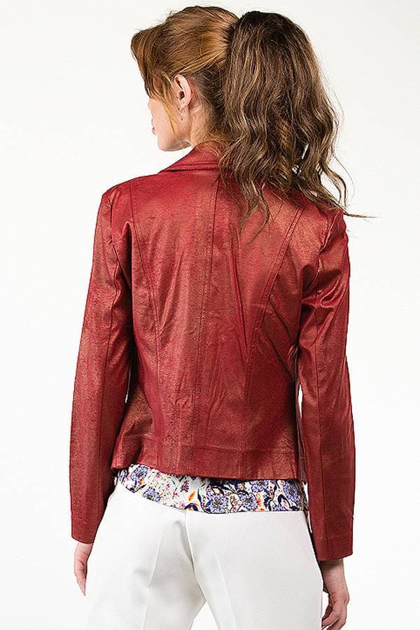 Red Moto Vegan Leather Jacket