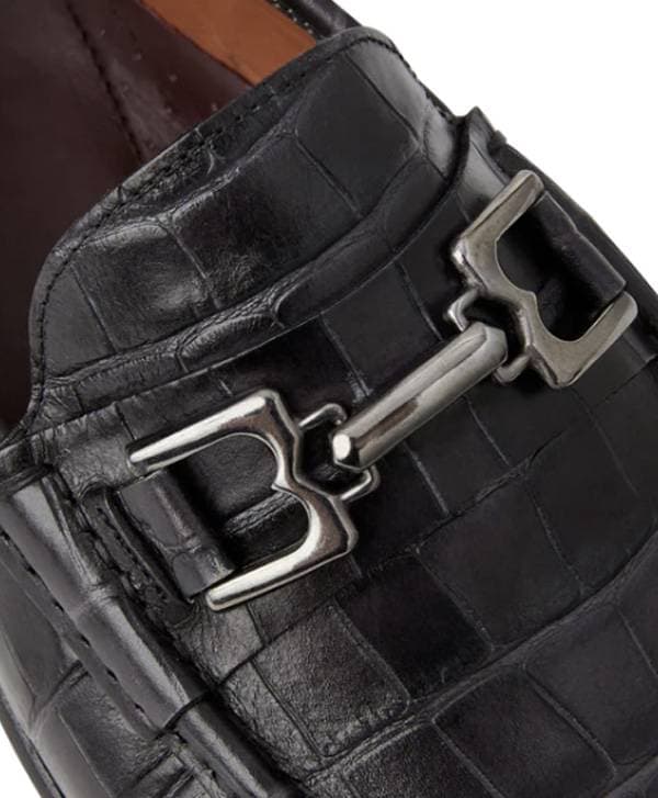 Classic Moccasin Black Croc