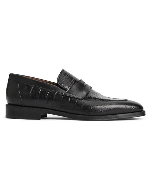 Penny Loafer- Black Croc