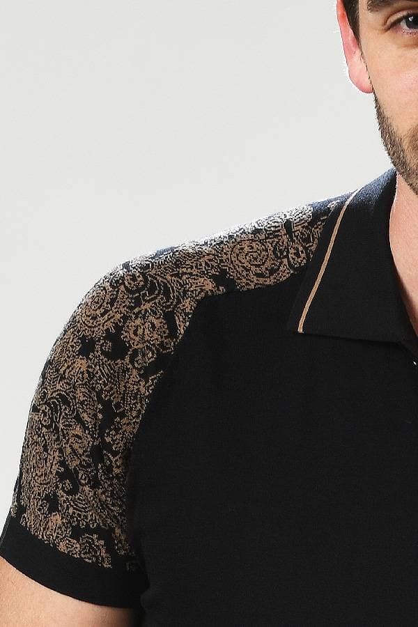 Torras Spain Polo Shirt: Silk/Cotton Blend, Paisley Pattern