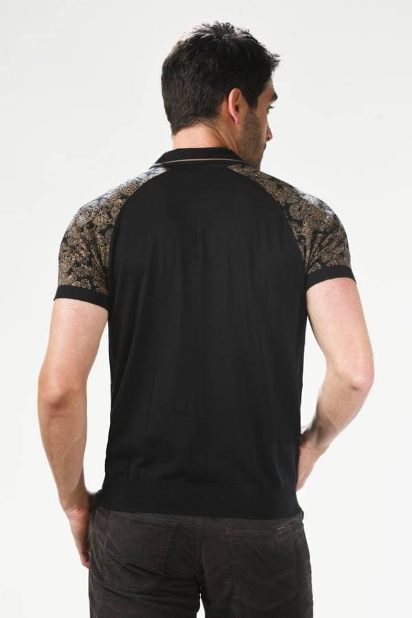 Torras Spain Polo Shirt: Silk/Cotton Blend, Paisley Pattern