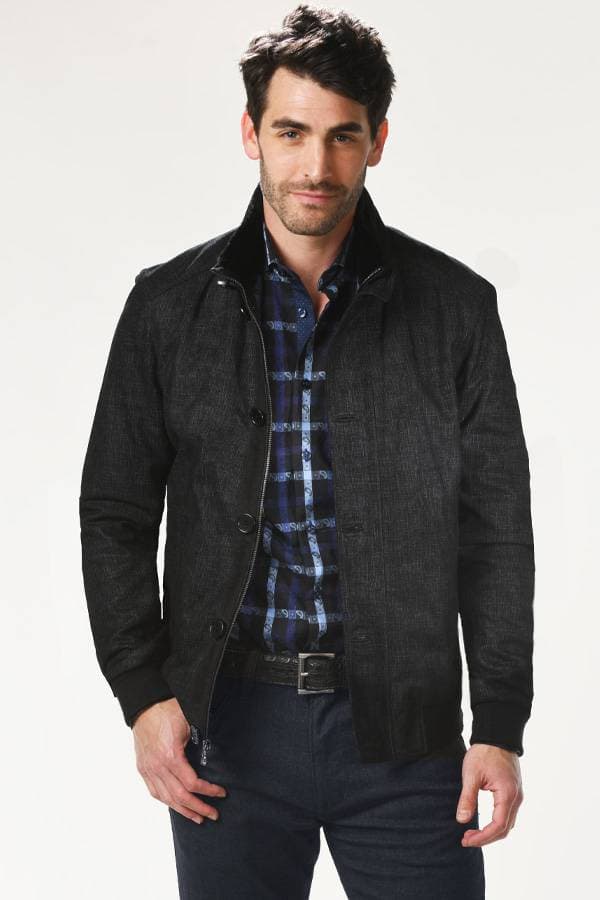 Zippered Jacket with Shearling Collar