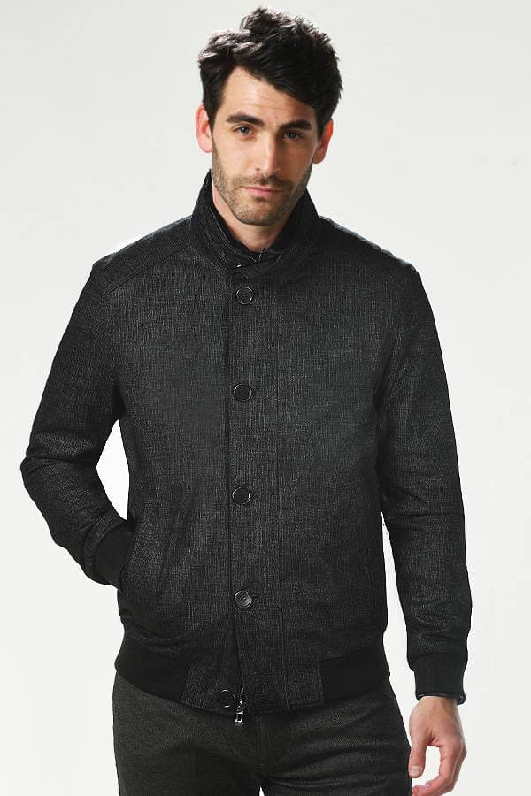 Zippered Jacket with Shearling Collar