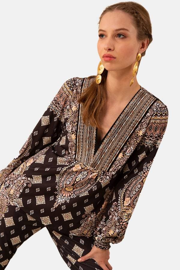 Jersey Medallion Print Top