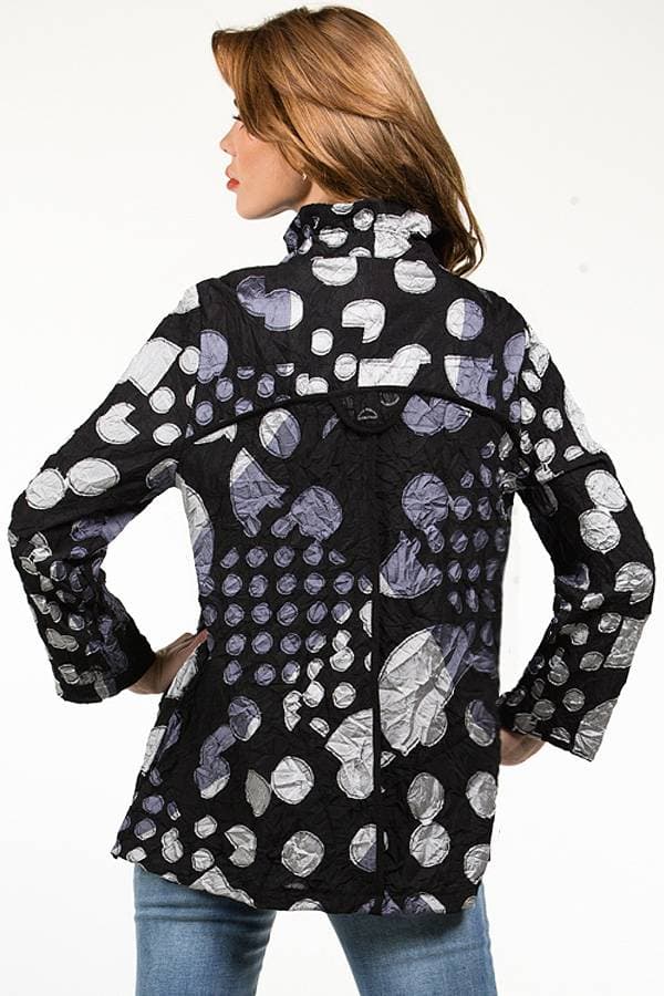 Lightweight Taffeta Polka Shacket