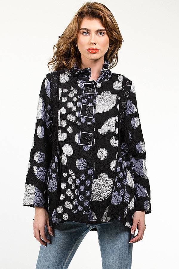 Lightweight Taffeta Polka Shacket