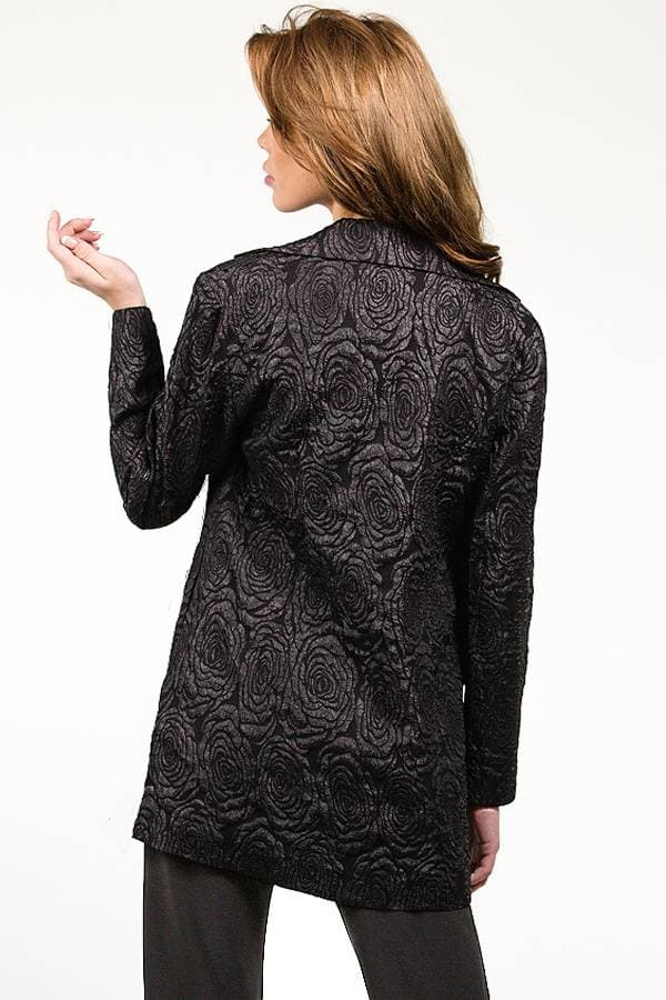Pucker Rose Print Jacquard Jacket