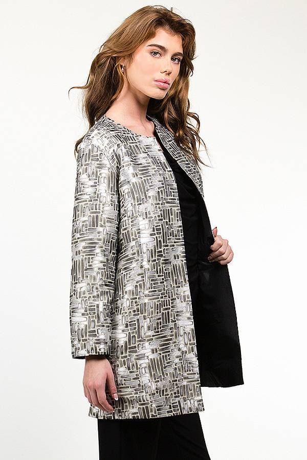 Basket Weave Printed Jacquard Jacket