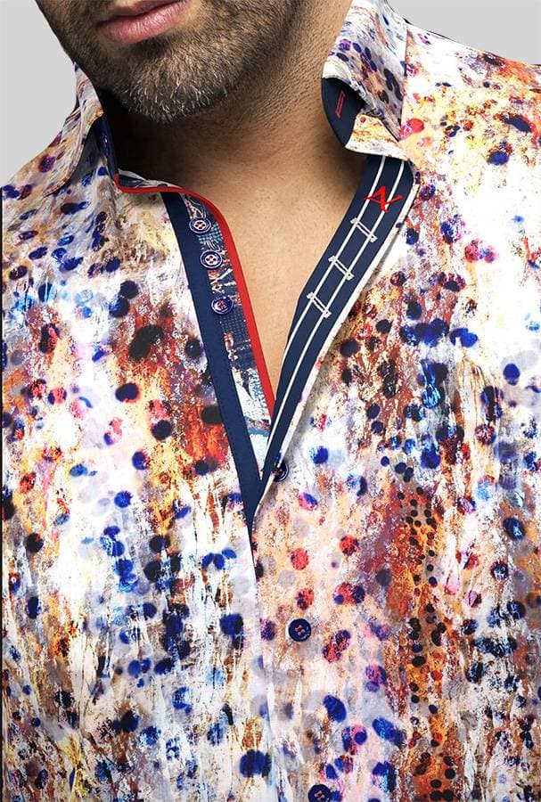 Multicolor Satin Stretch Printed Shirt
